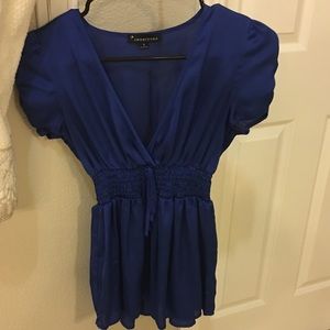 Blue chiffon blouse